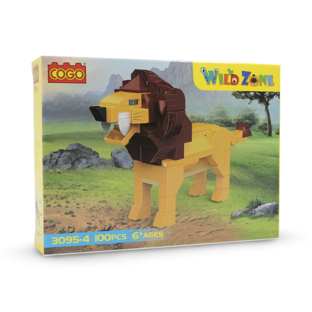 Cogo Wild Zone Roaring Lion Building Block Set – 100 Pcs