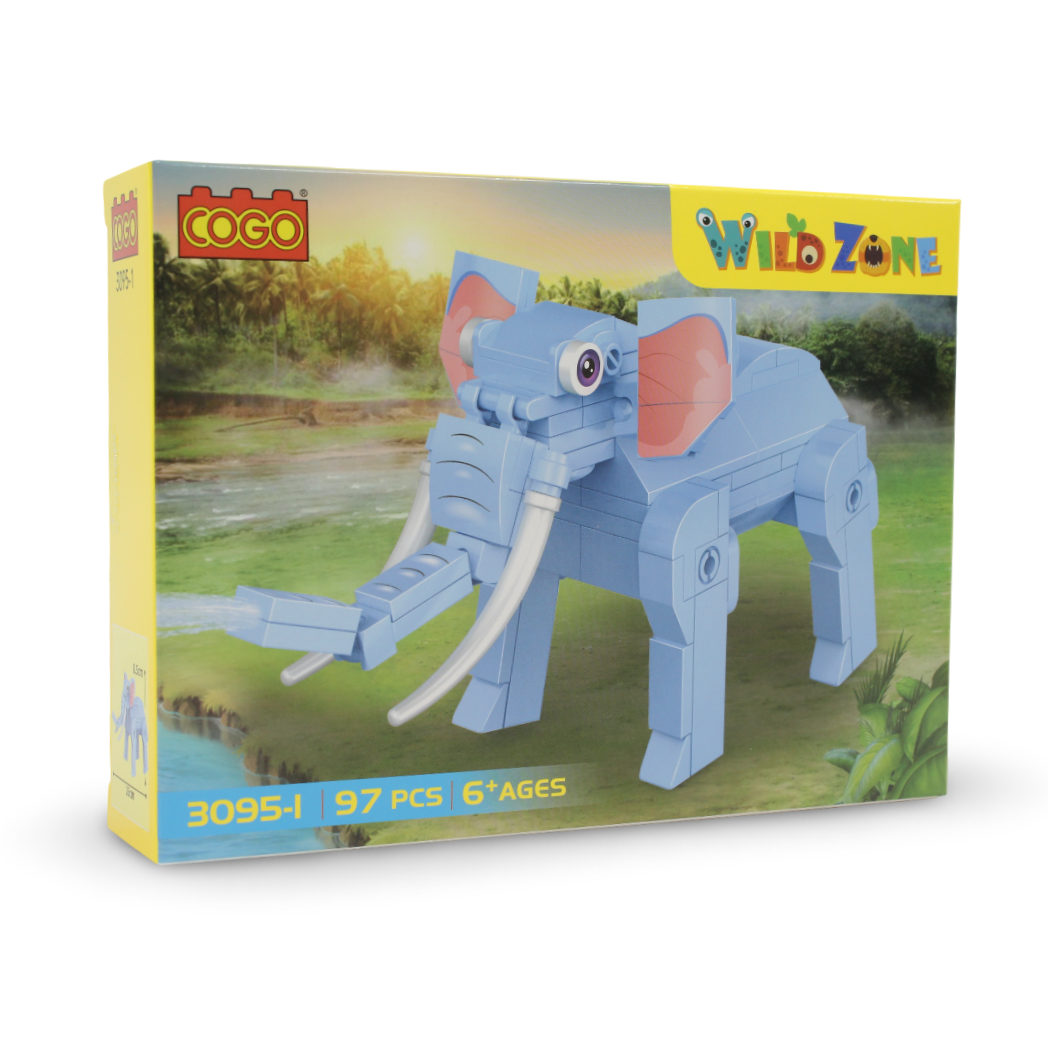 Cogo Wild Zone Elephant Building Block Set – 97 Pcs