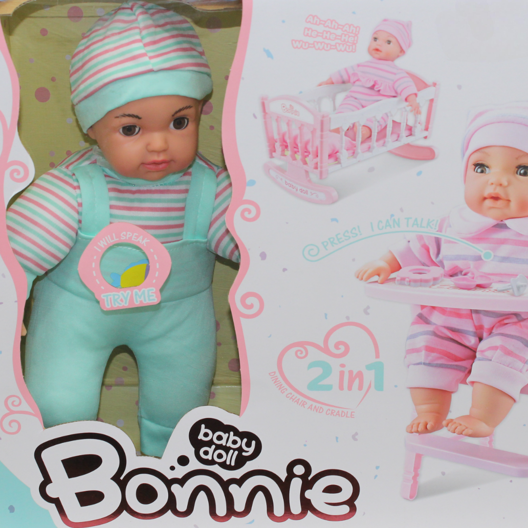 Bonnie Baby Doll 2 in 1 with Bed & High Chair