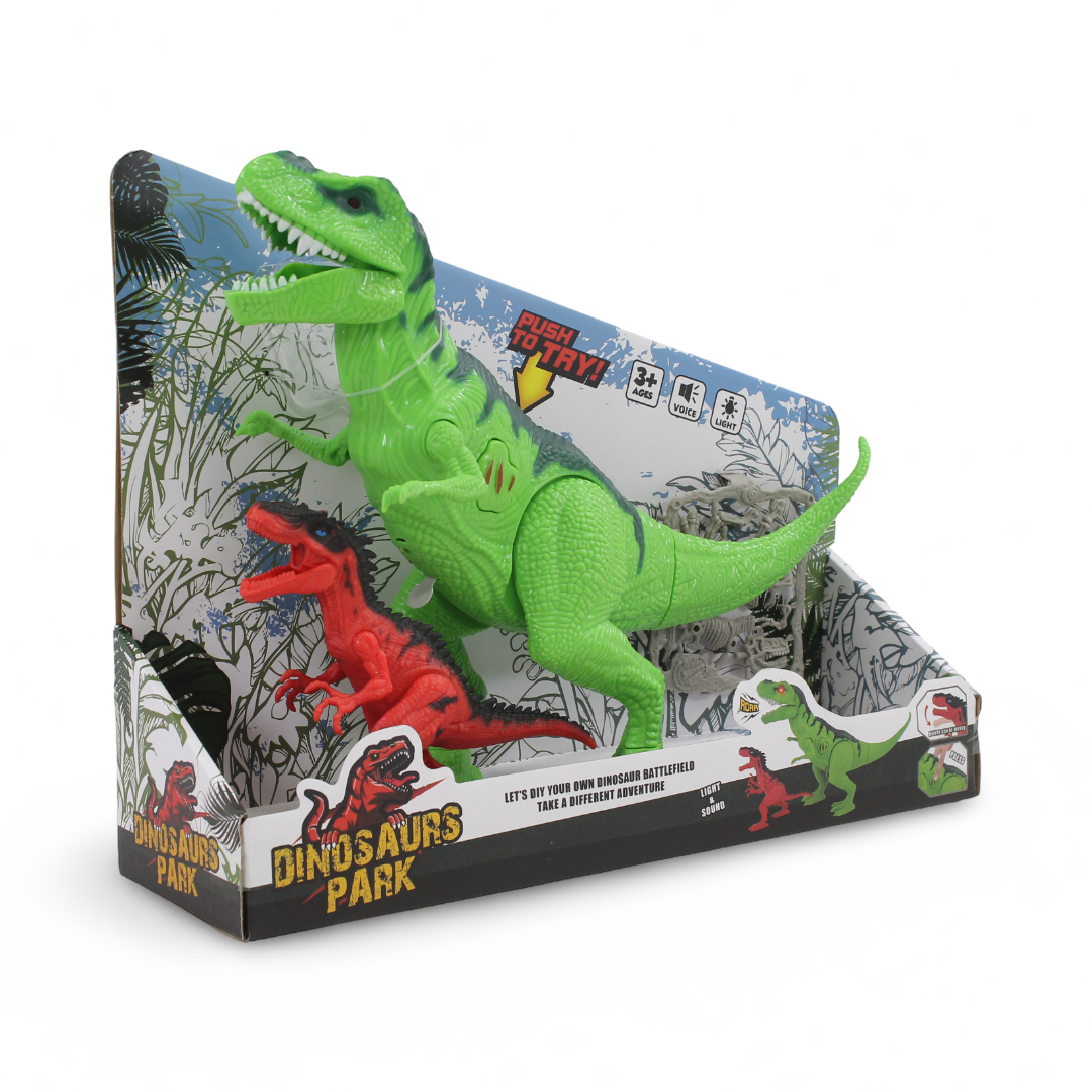 Dinosaurs Park Series 2 Dinosaur Figures Set with (Lights and Sounds)