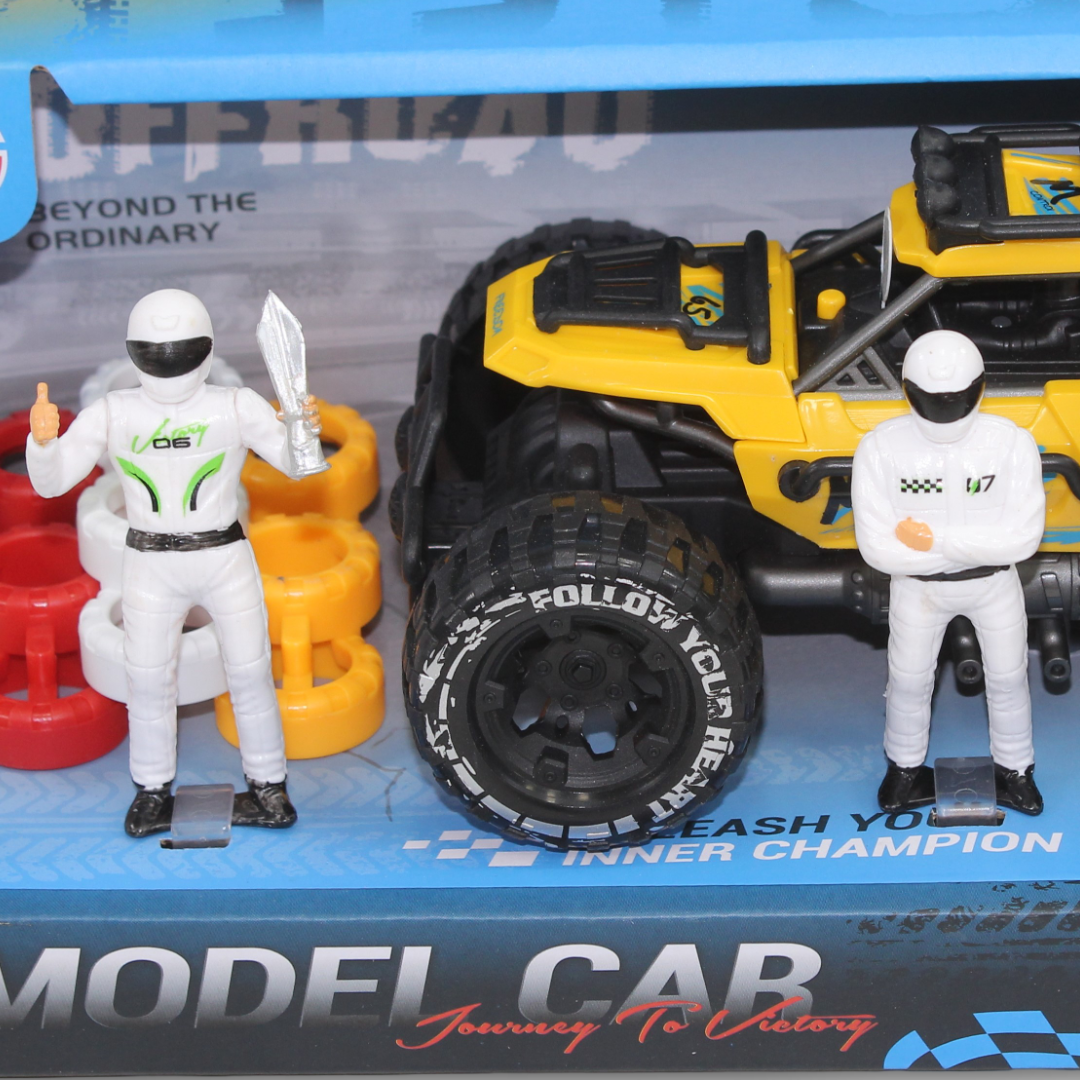 Diecast Model Toy Car Set – Yellow (Light & Sound)