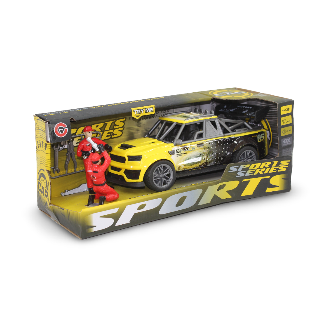 Sports Series Toy Car Set (Light & Sound) – Yellow