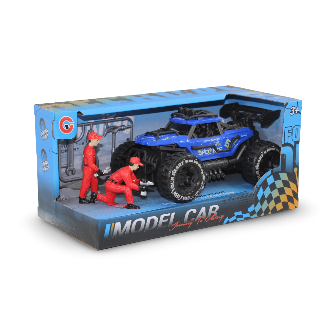 Diecast Model Toy Car Set – Blue (Light & Sound)