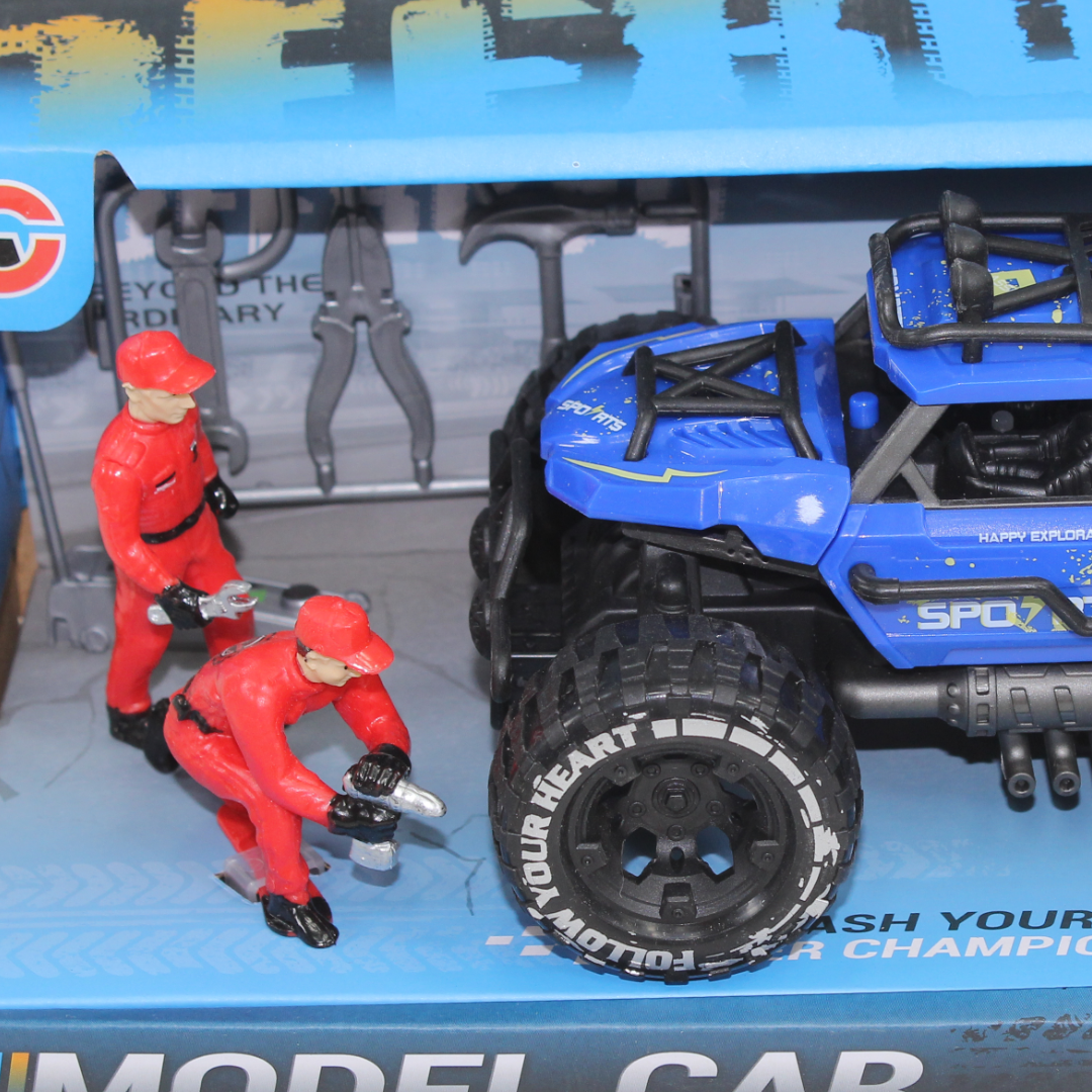 Diecast Model Toy Car Set – Blue (Light & Sound)