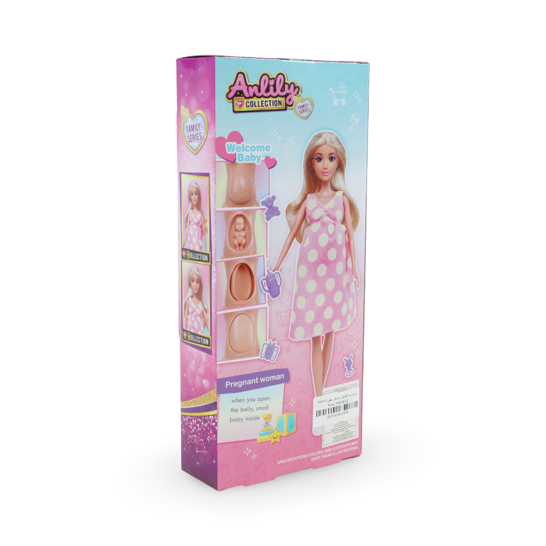 Anlily Pregnant Doll with Movable Belly & Baby Accessories