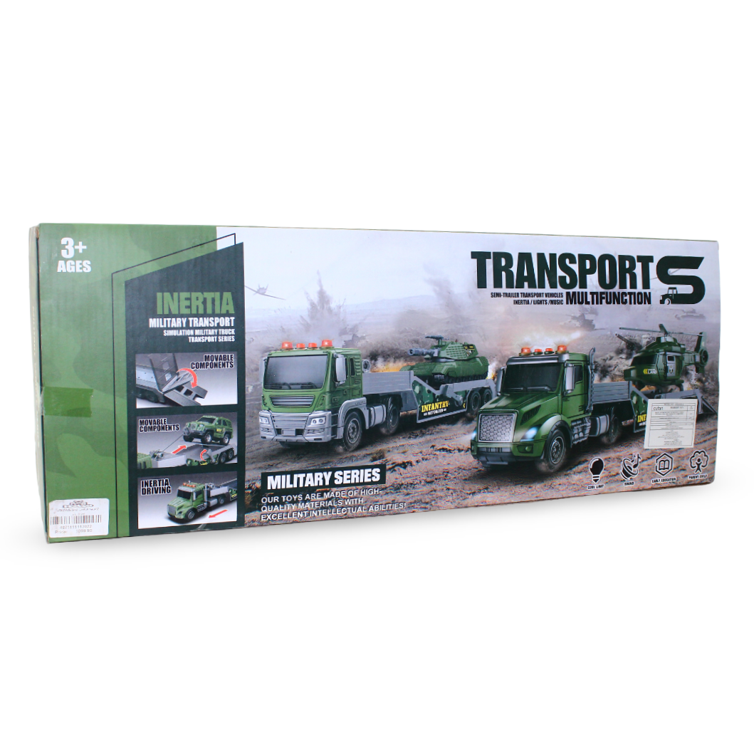 Military Transport Truck & Vehicle Playset 1:16 with Light & Sound