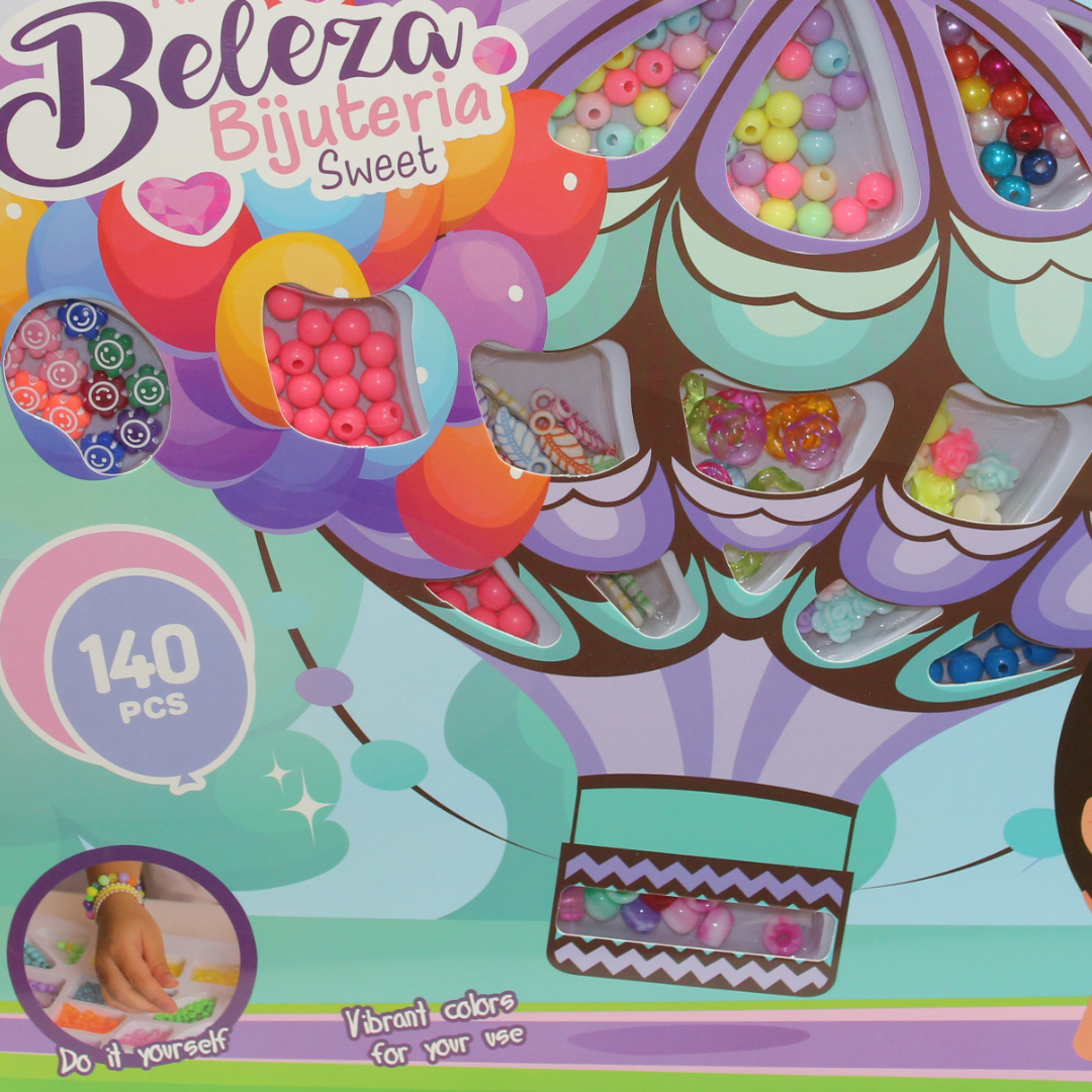Kids DIY Bead Jewelry Making Kit – 140 Pcs