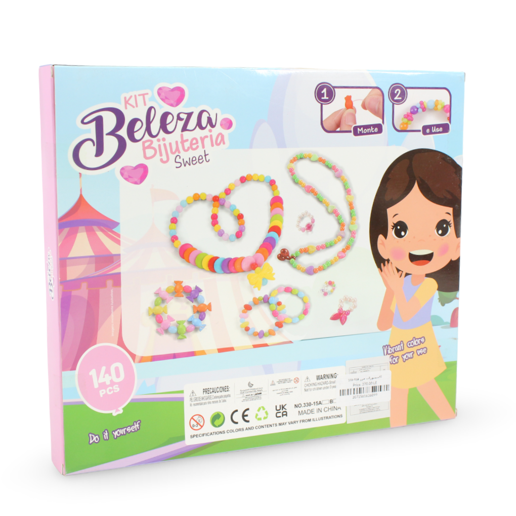 Kids DIY Bead Jewelry Making Kit – 140 Pcs