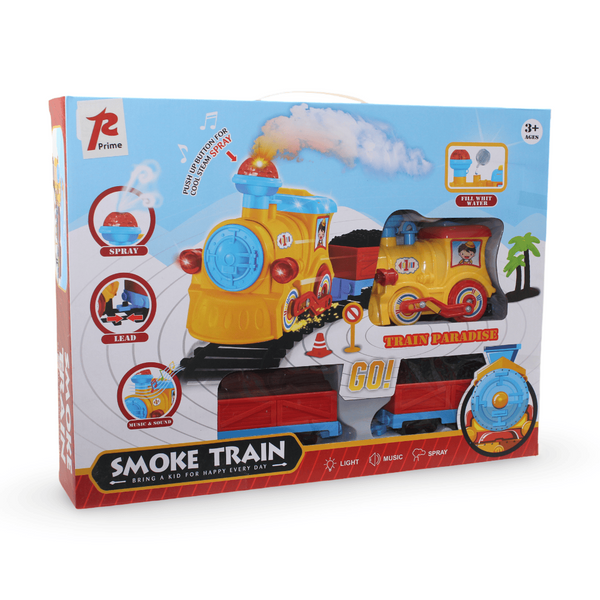 Cufan Smoke Train Toy Set (Light & Sound)