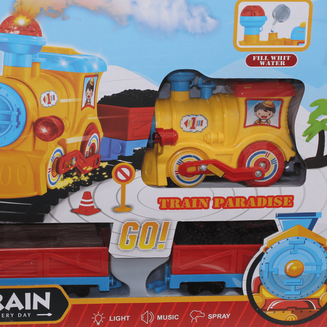 Cufan Smoke Train Toy Set (Light & Sound)