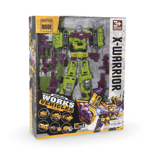 "X-Warrior" 6-in-1 Transforming Robot Toy – Green