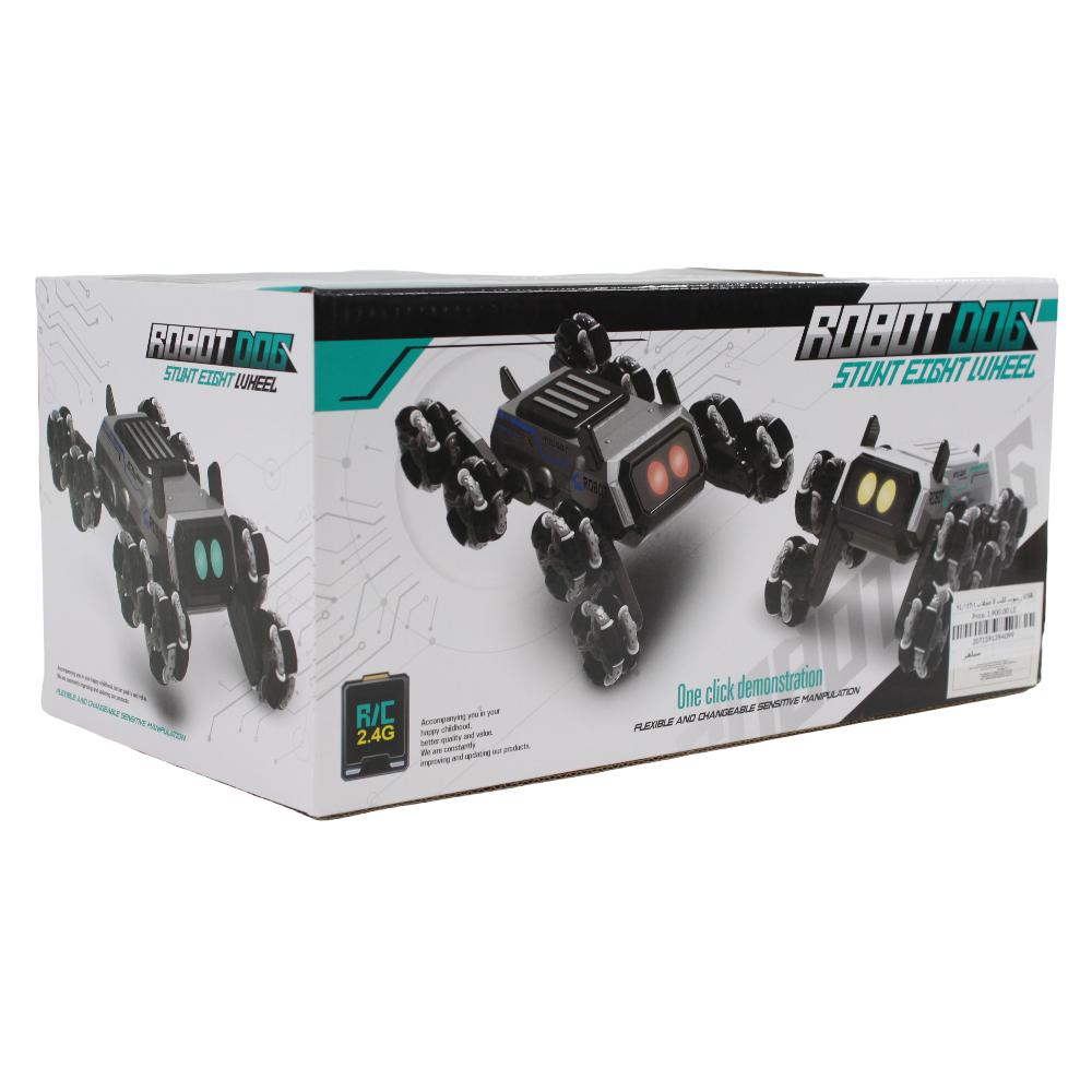 Cufan Stunt Eight-Wheel Robot Dog Remote-Control Toy – Silver