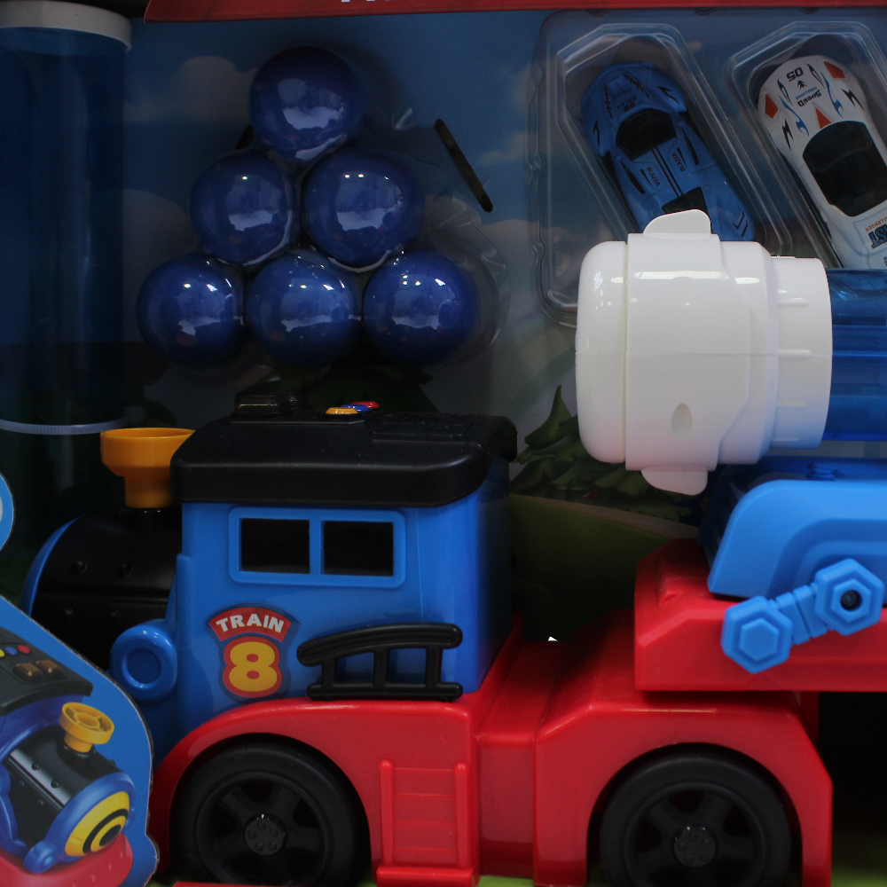 Cufan Thomas Cannonball Train Playset with Cars - Track & Light Effects