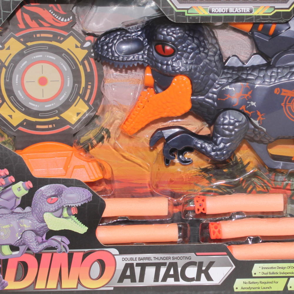 Cufan Rage Ranger Dino Attack 2-in-1 Soft Bullet Gun Set – Orange