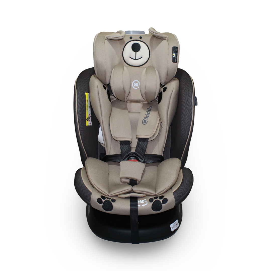 Kidilo 360° Rotation Isofix Car Seat – Beige - Baby Essentials