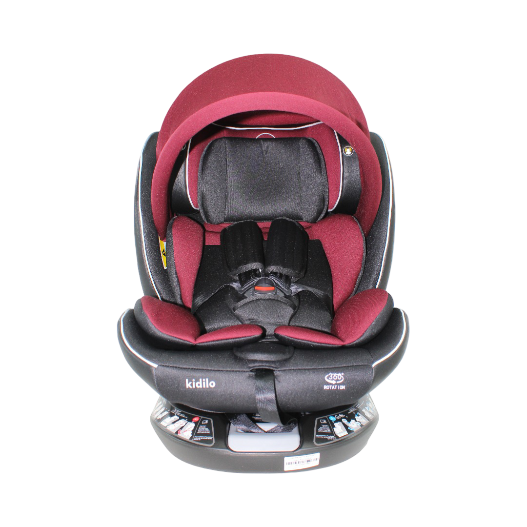 Kidilo 360° Rotation Isofix Car Seat – Burgundy