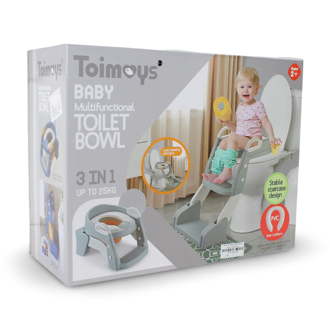 Toimoys Baby Multifunctional Toilet Bowl 3-in-1 – Grey