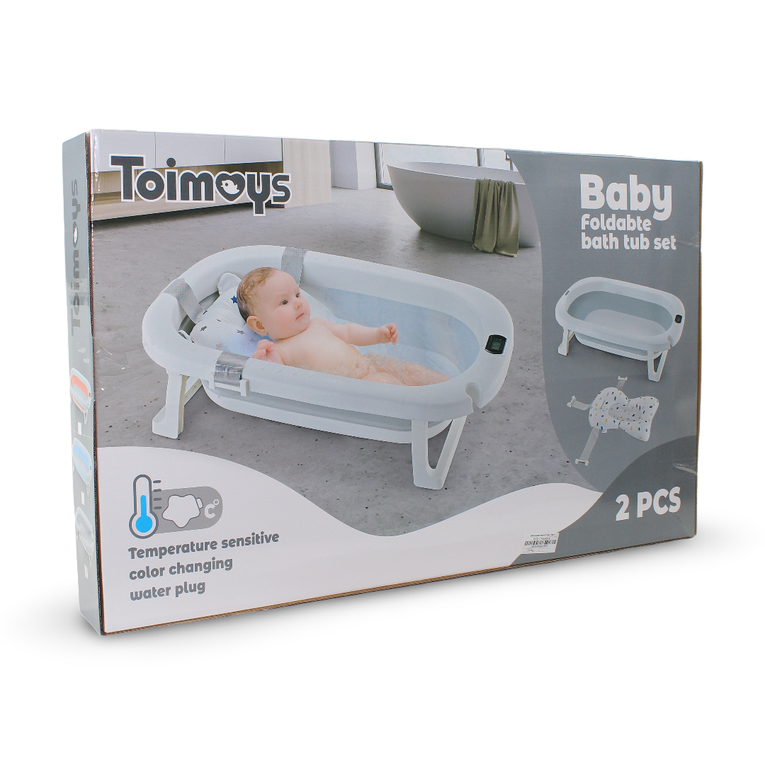 Toimoys Baby Foldabte Bath Tub Set – Grey