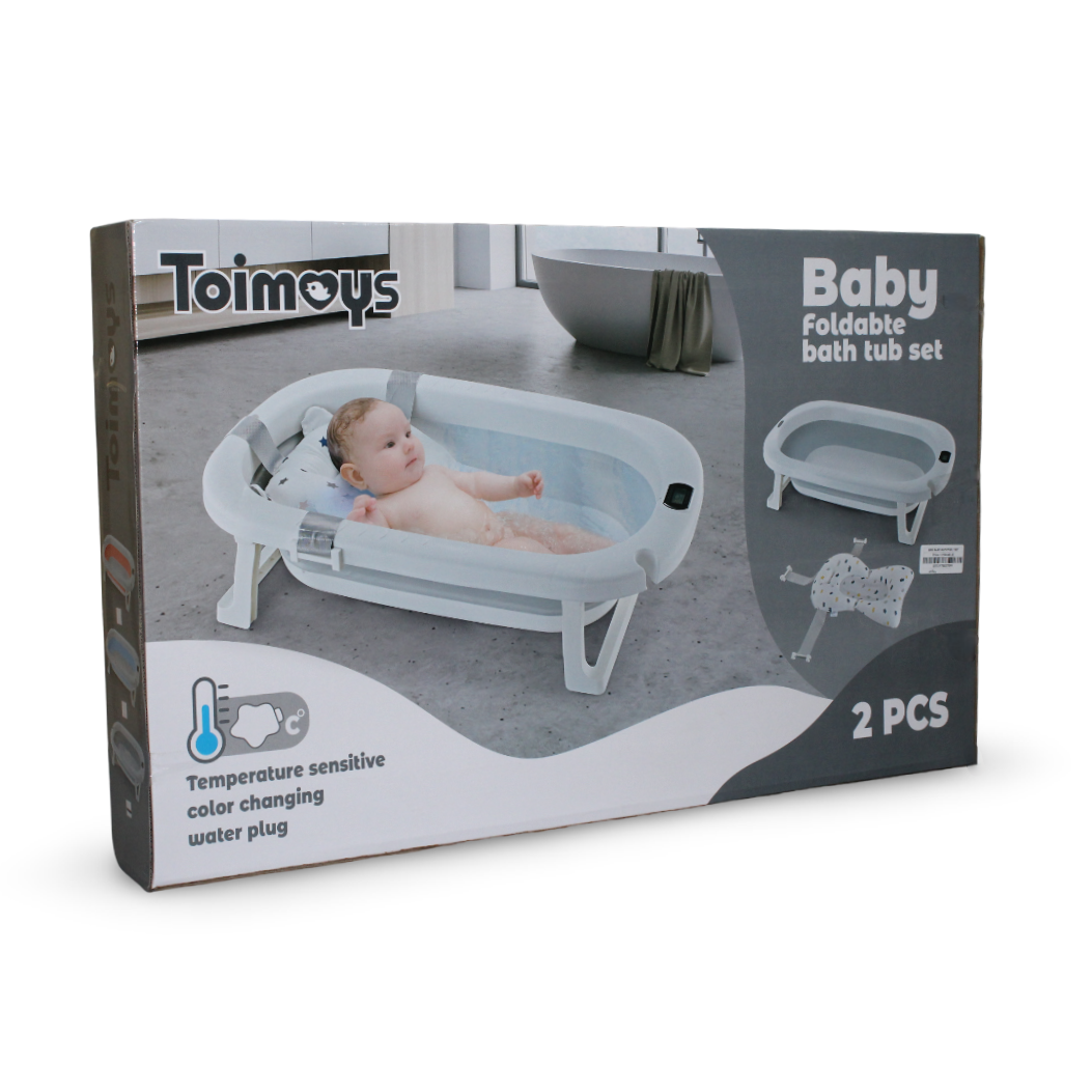 Toimoys Baby Foldabte Bath Tub Set – Grey