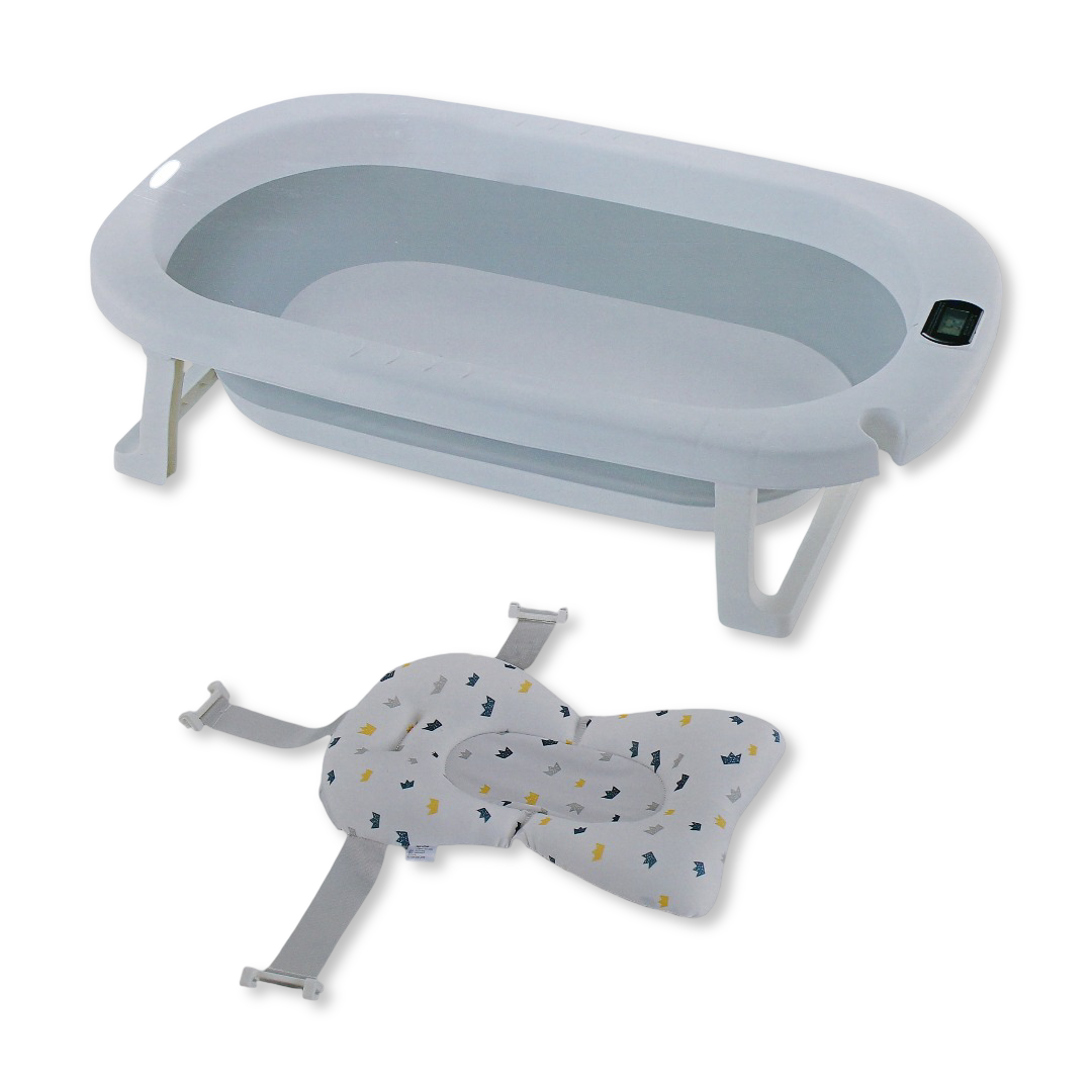 Toimoys Baby Foldabte Bath Tub Set – Grey - Baby Essentials