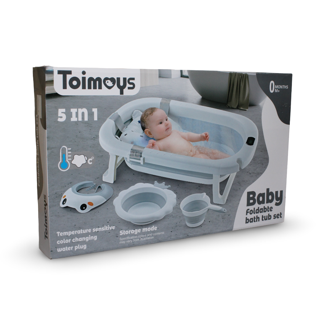 Toimoys Baby Foldabte Bath Tub Set – Grey