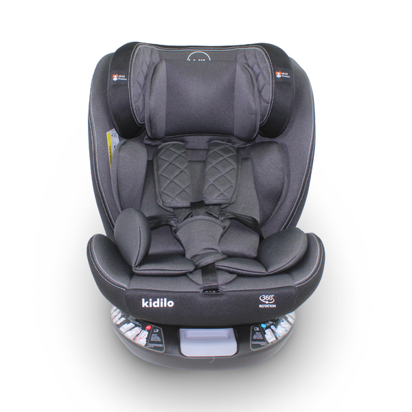 Kidilo 360° Rotating Swivel ISOFIX Child Car Seat – Black