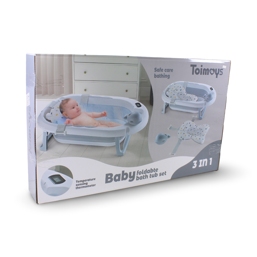 Toimoys Foldable Baby Bath 5-in-1 Set – Grey