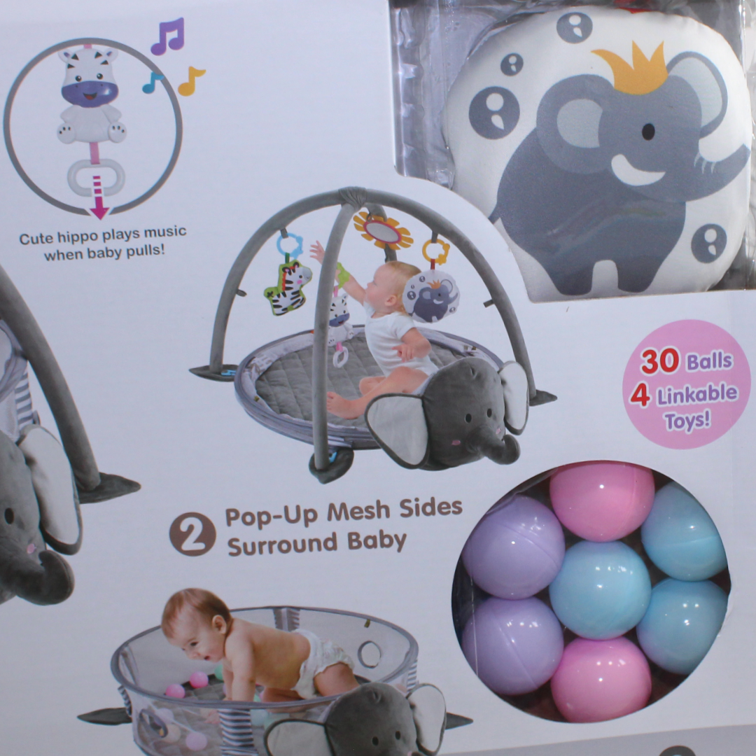 3-in-1 Baby Activity Gym & Ball Pit – Grey