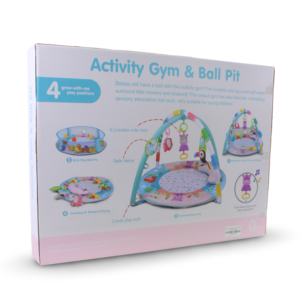 4-in-1 Baby Activity Gym and Ball Pit – Baby Blue