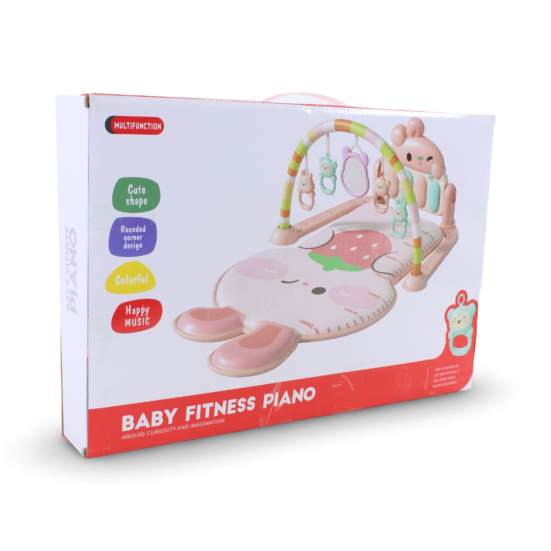 Rabbit Baby Fitness Piano and Activity Gym Play Mat – Pink