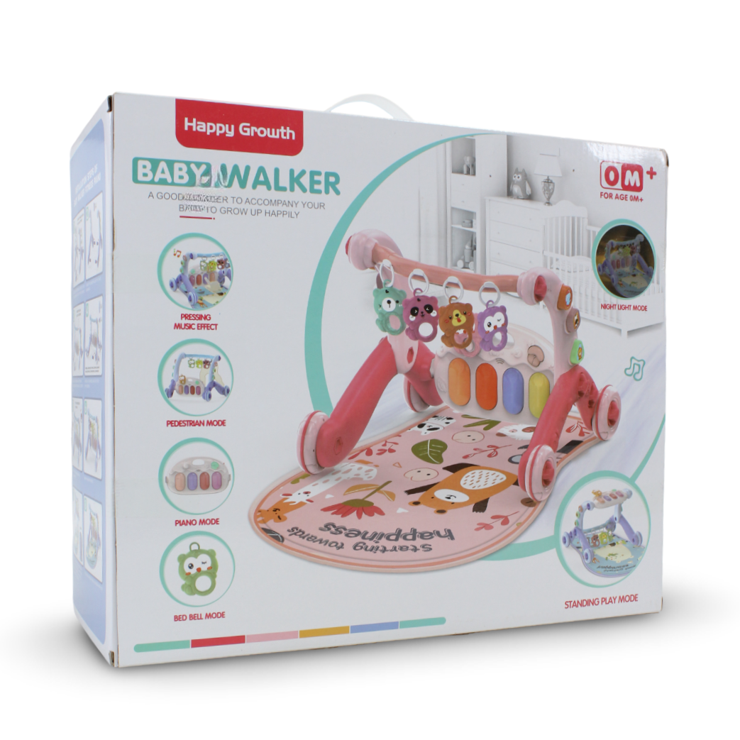 Happy Growth Baby Walker 2-in-1 Pedal Piano Fitness Rack and Learning Walker – Baby Blue