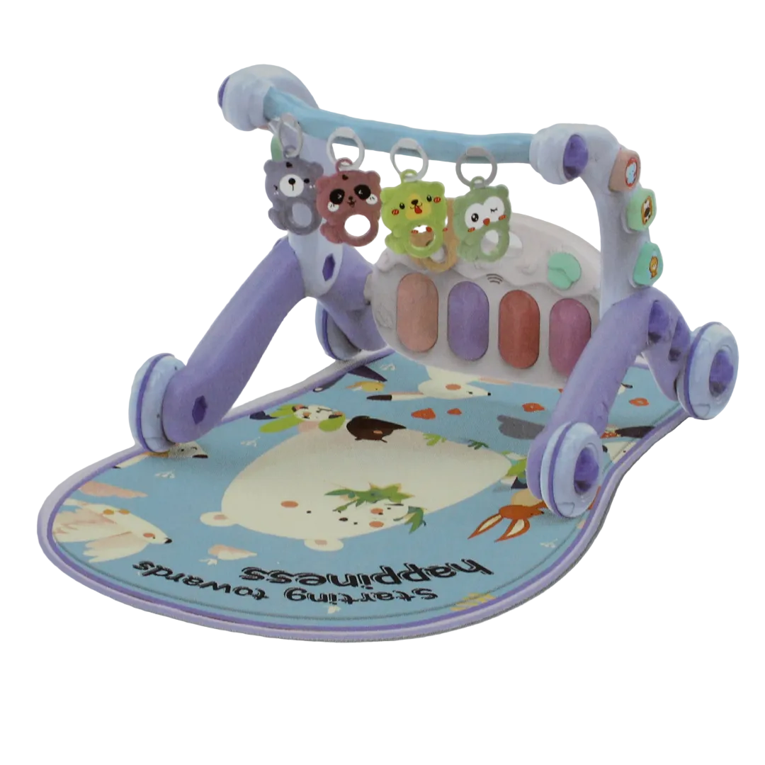 Happy Growth Baby Walker 2-in-1 Pedal Piano Fitness Rack and Learning Walker – Baby Blue