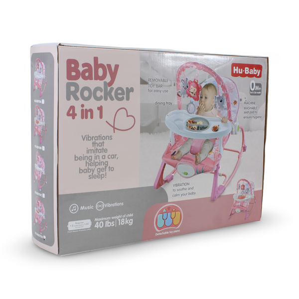 Hu-Baby 4-in-1 Baby Rocker – Pink