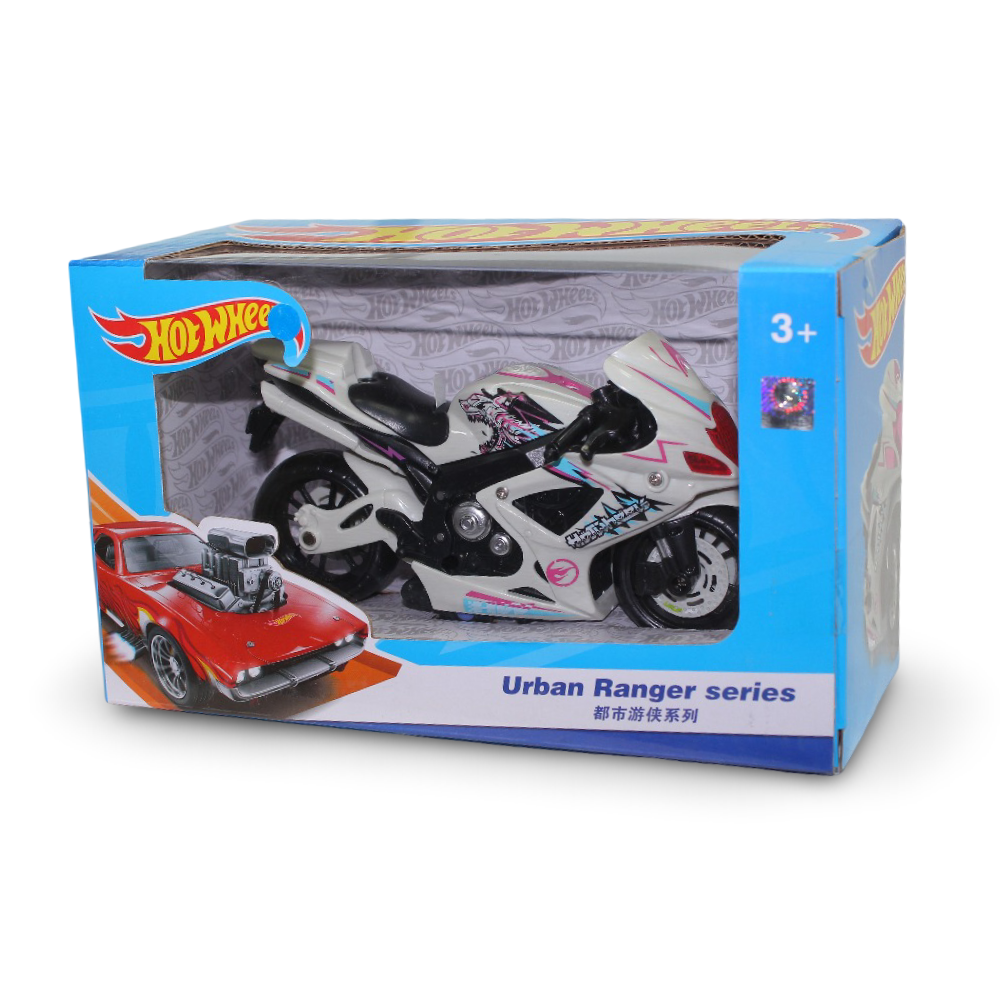 Hot Wheels Speed Racing Motorcycle Toy - White
