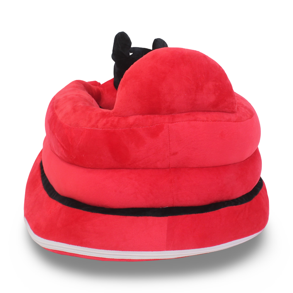 Kids Plush Ride-On Seat with Backrest – Red Mickey Mouse Design