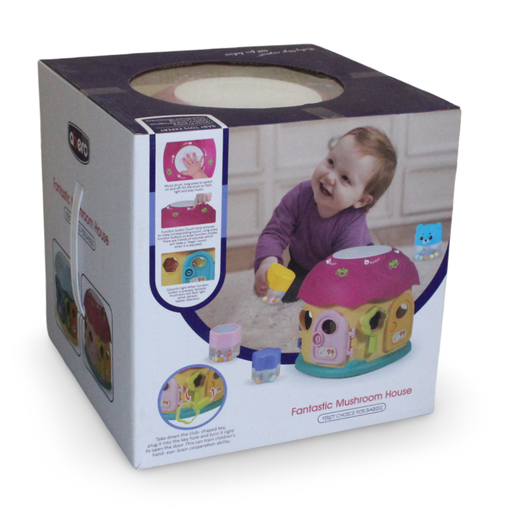 Abero Fantastic Mushroom House Shape Sorter Toy – Yellow