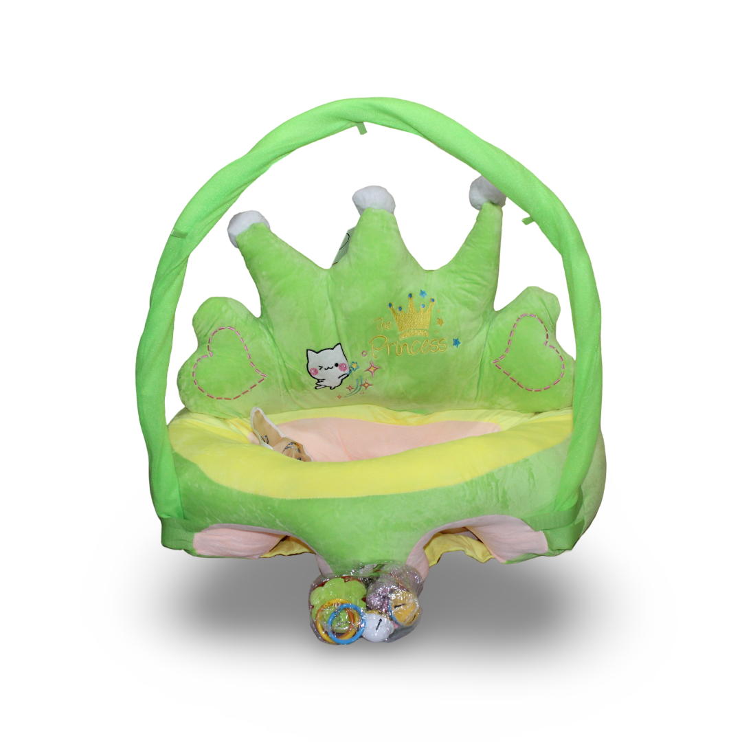 Crown Baby Soft Plush Support Chair – Green - Baby Essentials - OKO