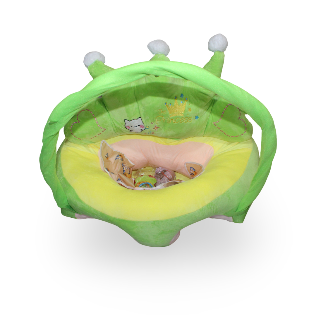 Crown Baby Soft Plush Support Chair – Green