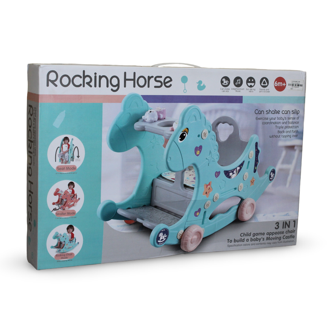 3-in-1 Baby Rocking Horse – Blue