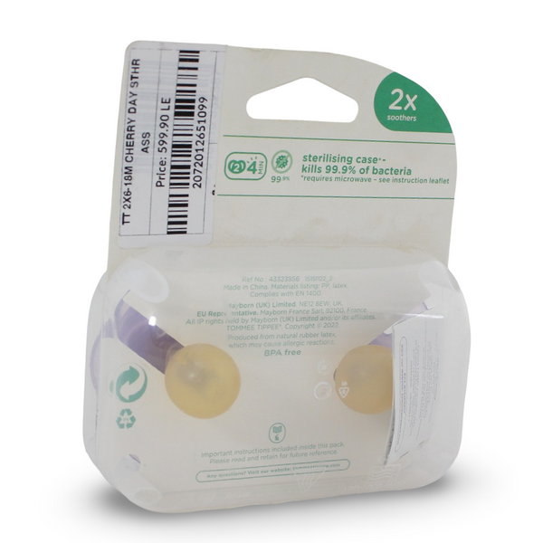 Tommee Tippee Cherry Soother, 6-18 Months – Purple