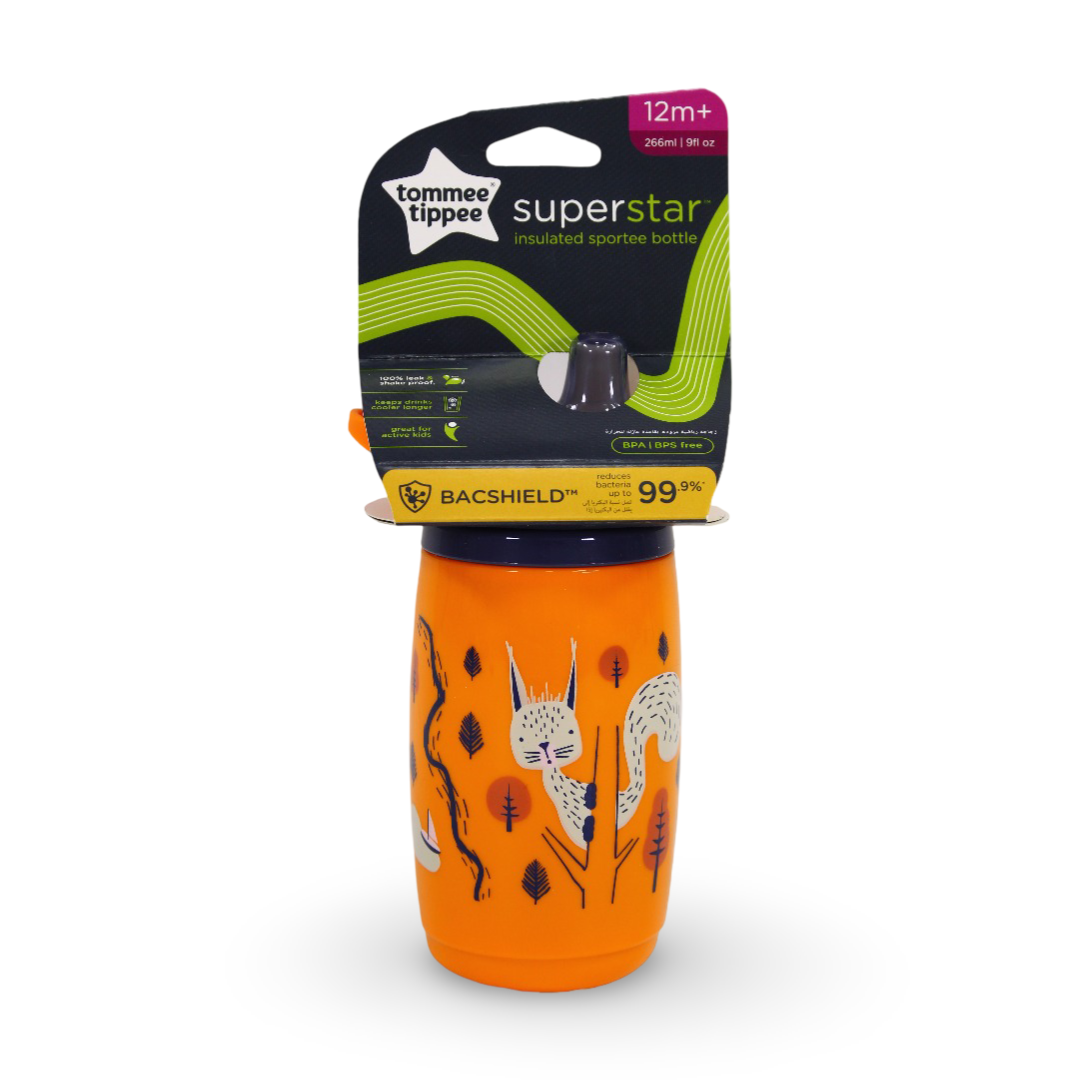 Tommee Tippee Superstar Sportee Bottle, 266ml (12M+), Orange