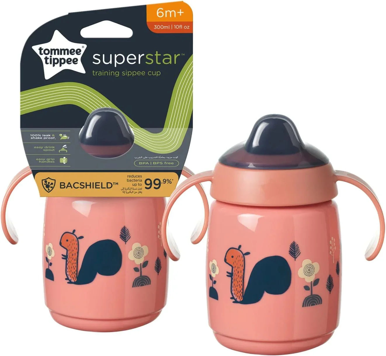 Tommee Tippee Superstar Sippee Trainer Sippy Cup (6m+, 300ml, Pink)