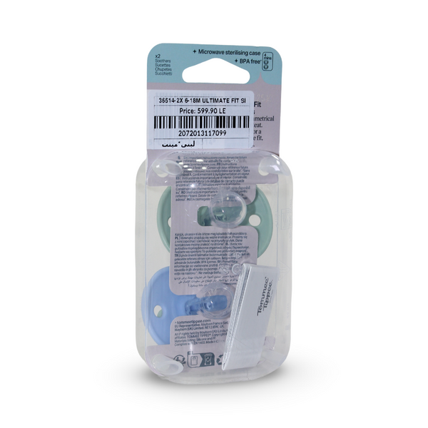 Tommee Tippee Ultimate Fit Orthodontic Silicone Pacifiers – Mint & Baby Blue