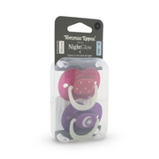 Tommee Tippee Orthodontic Silicone Night Glow Pacifier 18–36 Months – Purple & Pink (Pack of 2)