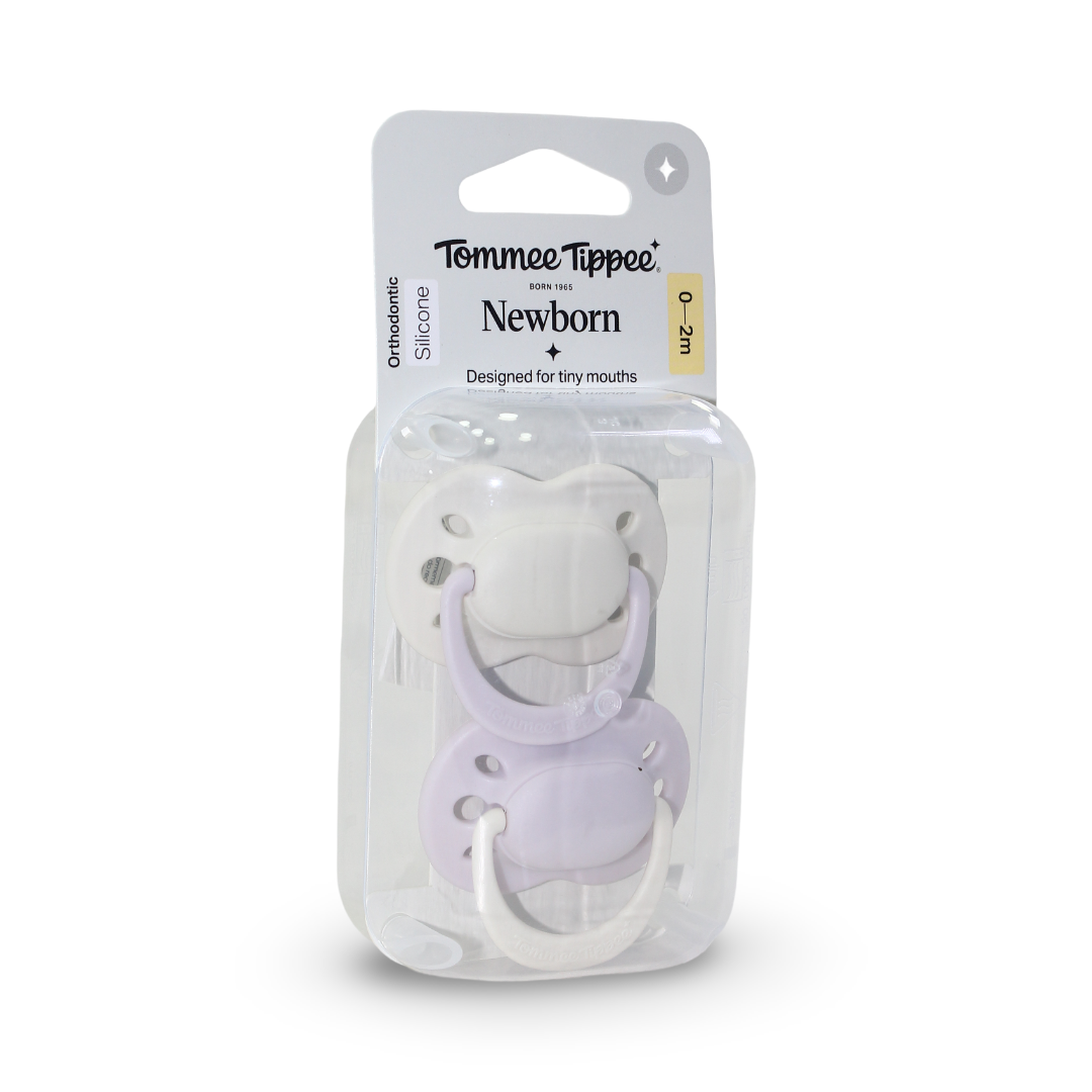 Tommee Tippee Newborn Silicone Orthodontic Silicone Pacifiers 0-2m – Purple - Baby Essentials