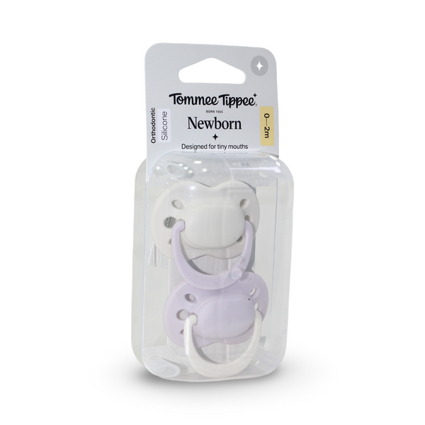 Tommee Tippee Newborn Silicone Orthodontic Silicone Pacifiers 0-2m – Purple - Baby Essentials