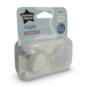 Tommee Tippee Closer to Nature Night Time Soother 0-6m White – Pack Of 2