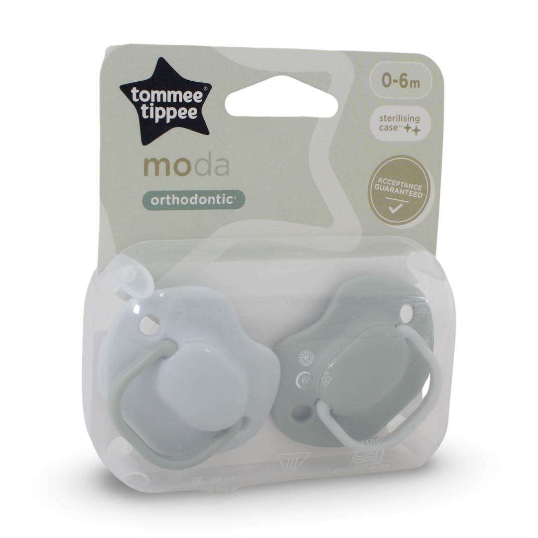 Tommee Tippee Moda Orthodontic Soother (0-6m) – Pack of 2