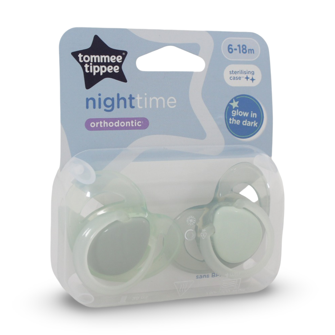 Tommee Tippee Night Time Orthodontic Soothers (6-18m) – Pack of 2 - Baby Essentials