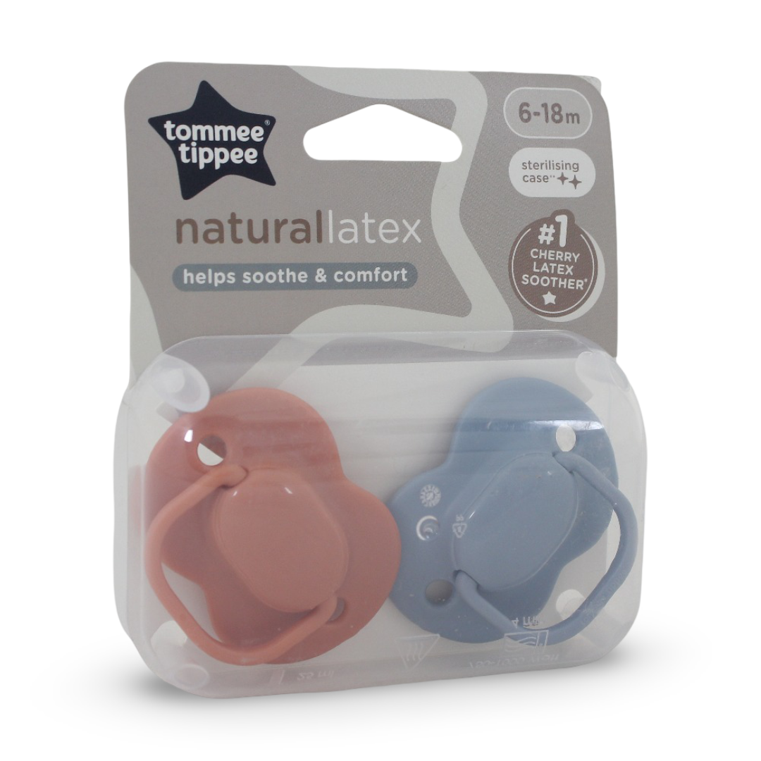 Tommee Tippee Natural Latex Cherry Soother (6–18m) – Pack of 2